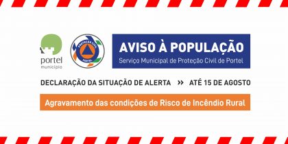 Aviso – Agravamento Risco de Incêndio –  Serviço de Proteção Civil de Portel
